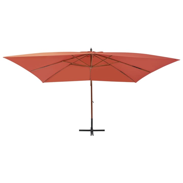 Riippuva aurinkovarjo puupylväällä 400x300 cm terrakotta - Oranssi - Riippuva aurinkovarjo