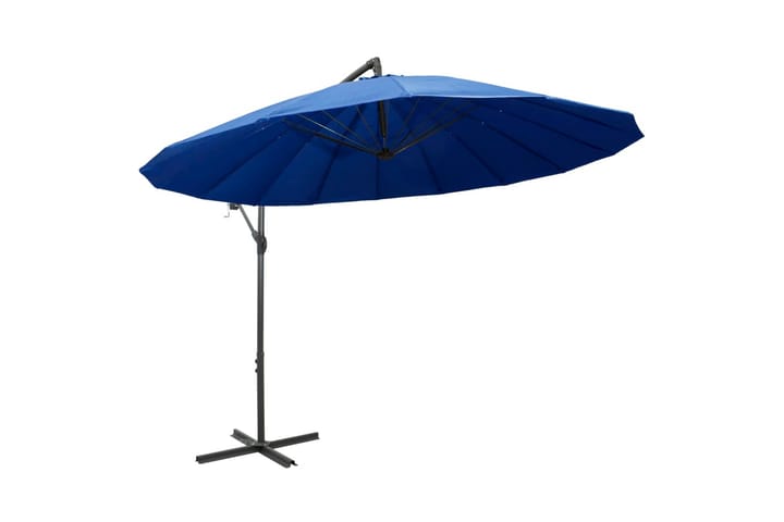 Riippuva päivänvarjo sininen 3 m alumiinitanko - Sininen - Riippuva aurinkovarjo