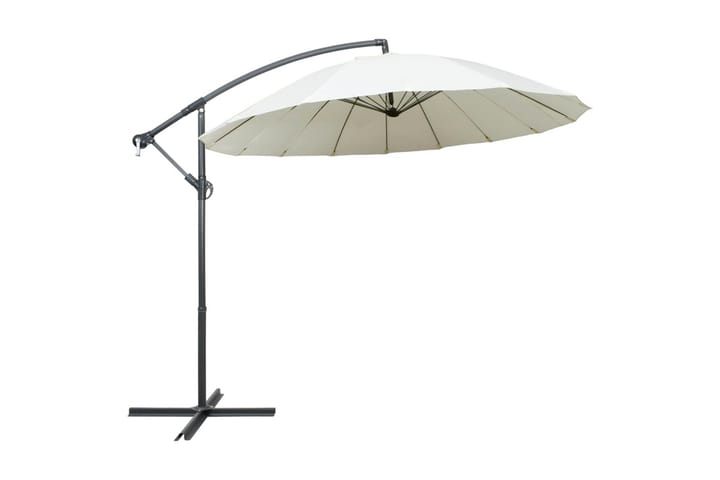 Riippuva p�äivänvarjo 3 m alumiinitanko valkoinen - Valkoinen - Riippuva aurinkovarjo