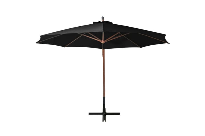 Riippuva päivänvarjo tangolla musta 3,5x2,9 m täysi kuusi - Riippuva aurinkovarjo