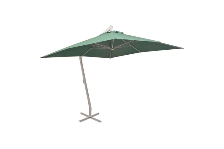 Roikkuva Päivänvarjo 300x300 cm Alumiinitanko Vihreä - Vihreä - Riippuva aurinkovarjo