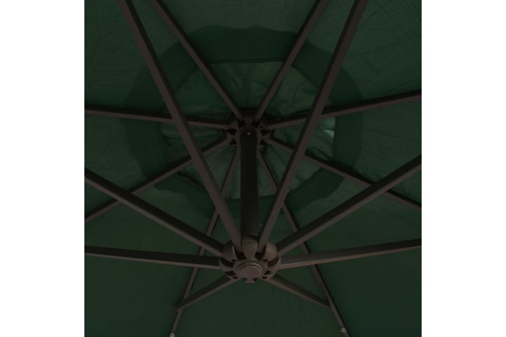 Roikkuva Päivänvarjo LED-valoilla 300cm Metallitanko vihreä - Vihreä - Riippuva aurinkovarjo