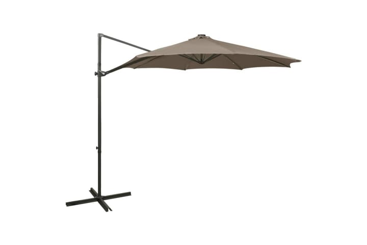 Riippuva aurinkovarjo tangolla ja LED-valoilla 300 cm - Taupe - Aurinkovarjo