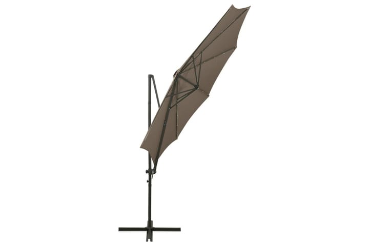 Riippuva aurinkovarjo tangolla ja LED-valoilla 300 cm - Taupe - Aurinkovarjo