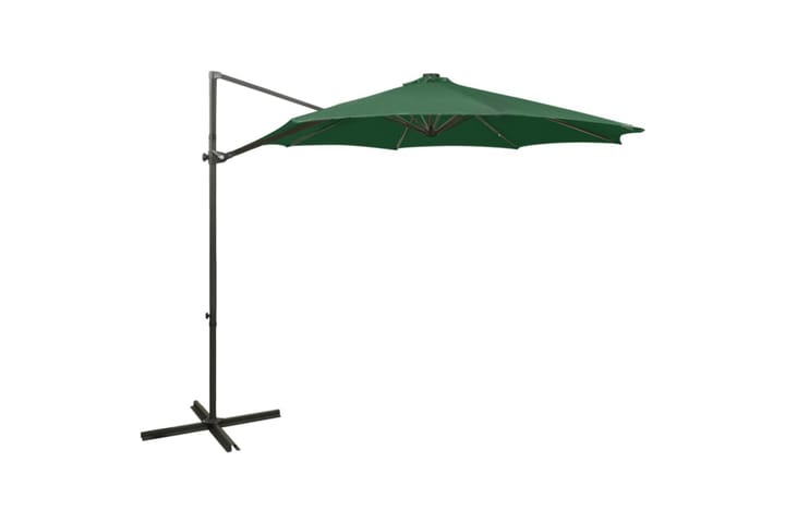 Riippuva aurinkovarjo tangolla ja LED-valoilla vihreä 300 cm - Vihreä - Aurinkovarjo