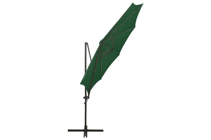 Riippuva aurinkovarjo tangolla ja LED-valoilla vihreä 300 cm - Vihreä - Aurinkovarjo