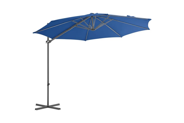 Riippuva aurinkovarjo teräspylväällä taivaansininen 300 cm - Aurinkovarjo