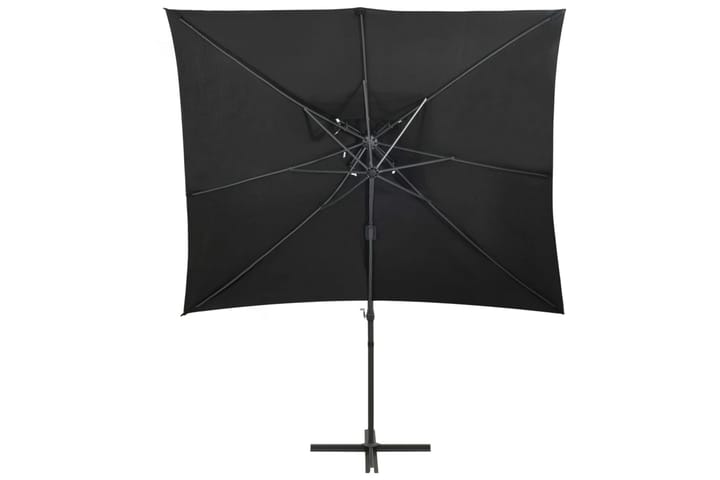 Riippuva aurinkovarjo tuplakatolla musta 250x250 cm - Aurinkovarjo