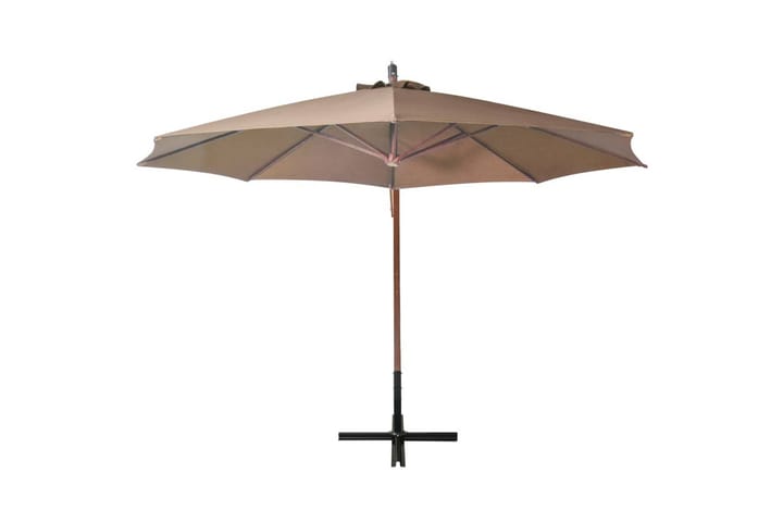 Riippuva päivänvarjo tangolla taupe 3,5x2,9 m täysi kuusi - Riippuva aurinkovarjo