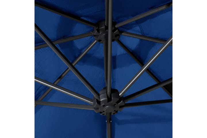 Seinäkiinnitteinen aurinkovarjo metallitolppa 300 cm sininen - Sininen - Aurinkovarjo