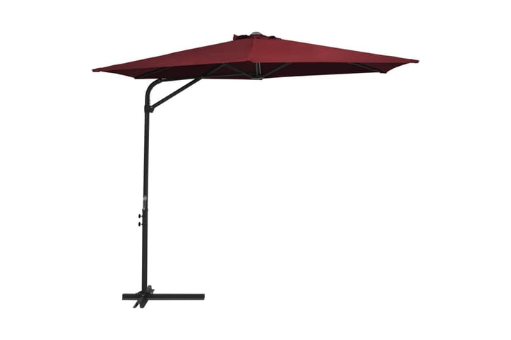 Aurinkovarjo terästanko 300 cm viininpunainen - Punainen - Aurinkovarjo