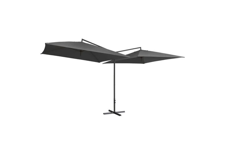 Tupla-aurinkovarjo terästanko 250x250 cm antrasiitti - Antrasiitti - Aurinkovarjo