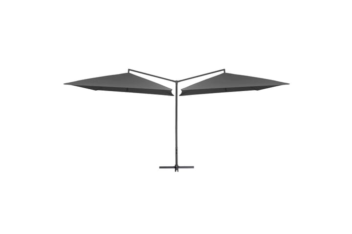 Tupla-aurinkovarjo terästanko 250x250 cm antrasiitti - Antrasiitti - Aurinkovarjo