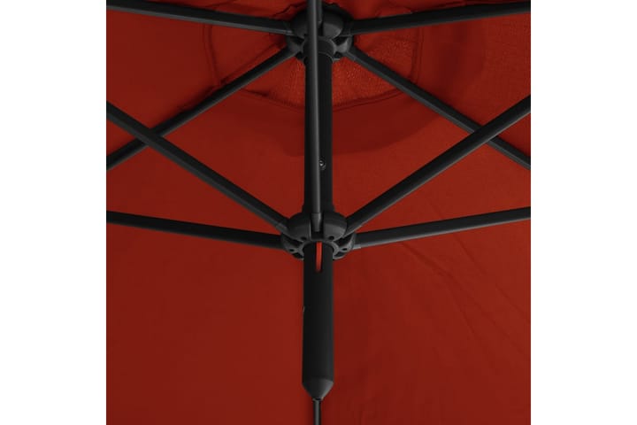 Tupla-aurinkovarjo terästanko terrakotta 600 cm - Aurinkovarjo