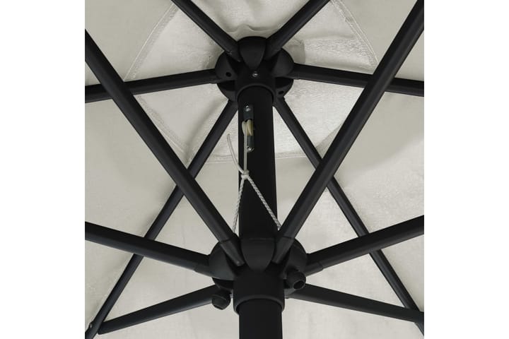 Ulkoaurinkovarjo LED-valot alumiinitanko 270 cm - Valkoinen - Aurinkovarjo