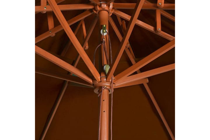 Kaksikerroksinen aurinkovarjo puutolppa terrakotta 270 cm - Aurinkovarjo