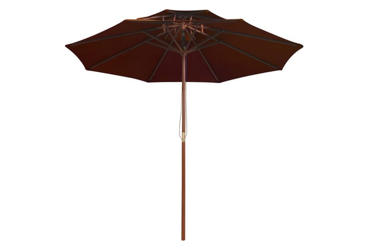 Kaksikerroksinen aurinkovarjo puutolppa terrakotta 270 cm - Aurinkovarjo