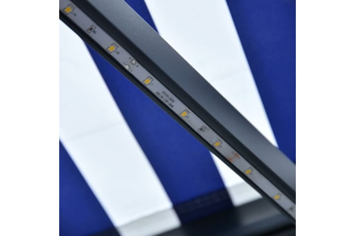 Käsin sisäänkelattava markiisi LEDillä 300x250 cm - Sininen - Markiisi
 - Ikkunamarkiisi - Ikkunatarvikkeet