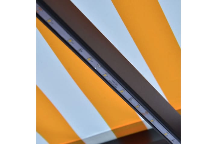 Käsin sisäänkelattava markiisi LEDillä 400x300 cm - Keltainen - Markiisi
 - Ikkunamarkiisi - Ikkunatarvikkeet