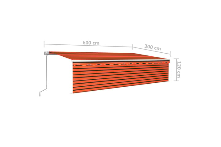 Käsin sisäänkelattava markiisi verhoilla 6x3 m oranssiruskea - Markiisi
 - Ikkunamarkiisi - Ikkunatarvikkeet