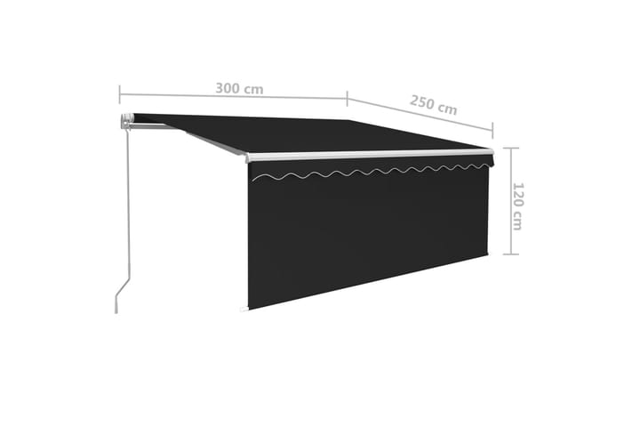 Manuaalisesti kelattava markiisi verho/LED 3x2,5 m - Markiisi
 - Ikkunamarkiisi - Ikkunatarvikkeet