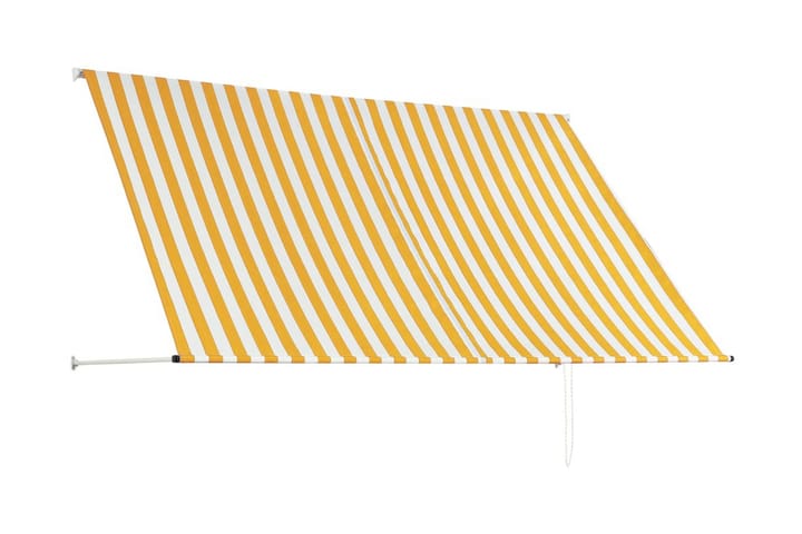 Sisäänkelattava markiisi 250x150 cm keltainen ja valkoinen - Monivärinen - Markiisi
 - Ikkunamarkiisi - Ikkunatarvikkeet