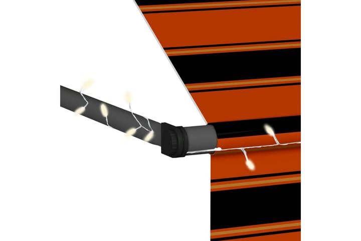 Sisäänkelattava markiisi LEDillä 200 cm oranssi ja ruskea - Monivärinen - Ikkunatarvikkeet - Ikkunamarkiisi - Markiisi