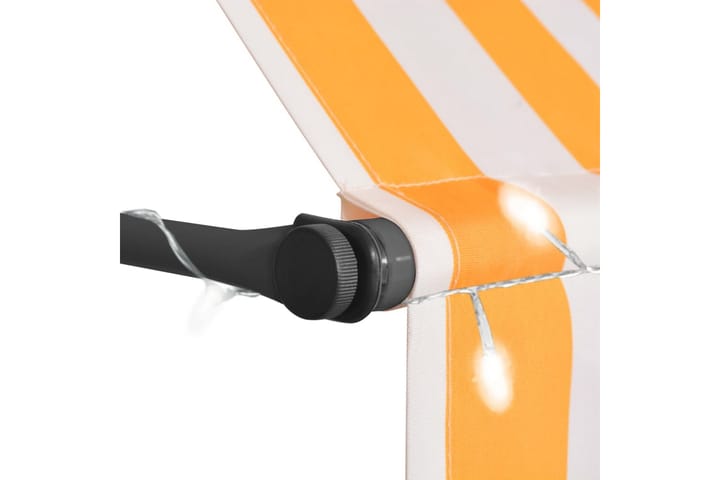 Sisäänkelattava markiisi LEDillä 250 cm valkoinen ja oranssi - Monivärinen - Markiisi
 - Ikkunamarkiisi - Ikkunatarvikkeet