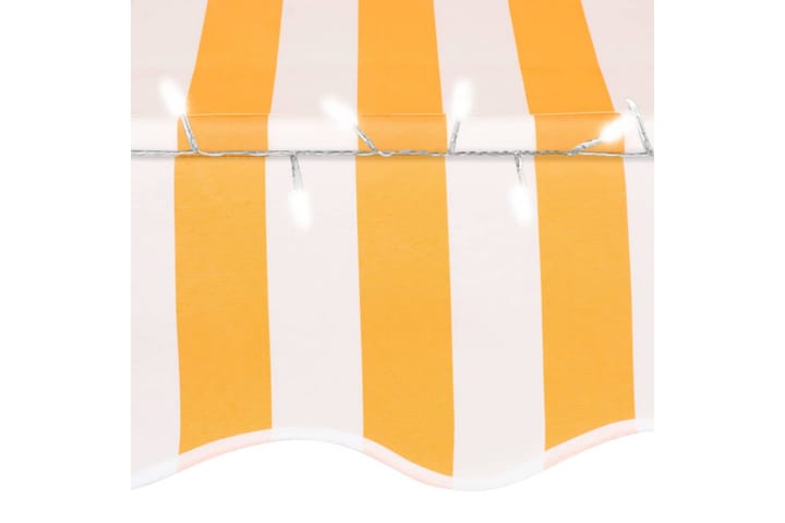 Sisäänkelattava markiisi LEDillä 250 cm valkoinen ja oranssi - Monivärinen - Markiisi
 - Ikkunamarkiisi - Ikkunatarvikkeet