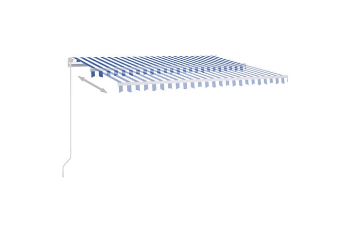 Sisäänkelattava markiisi LEDillä 400x350 cm sinivalkoinen - Terassimarkiisi - Markiisi
 - Parvekemarkiisi - Ikkunatarvikkeet