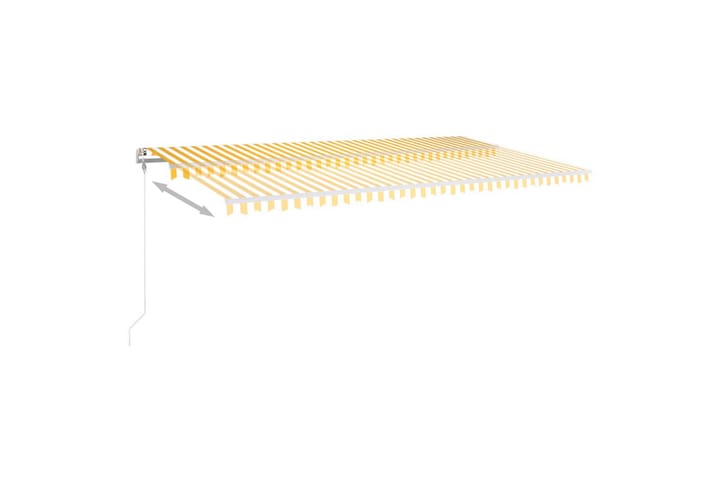 Sisäänkelattava markiisi LEDillä 6x3,5 m keltavalkoinen - Terassimarkiisi - Markiisi
 - Parvekemarkiisi - Ikkunatarvikkeet