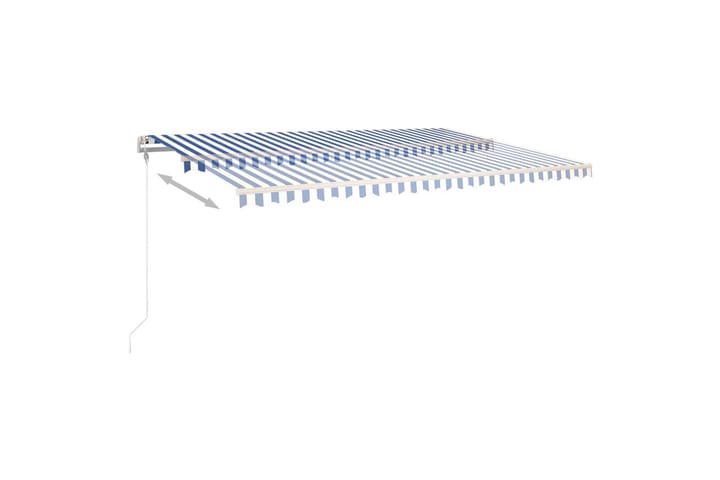 Sisäänkelattava markiisi LEDillä 6x3,5 m sinivalkoinen - Terassimarkiisi - Markiisi
 - Parvekemarkiisi - Ikkunatarvikkeet