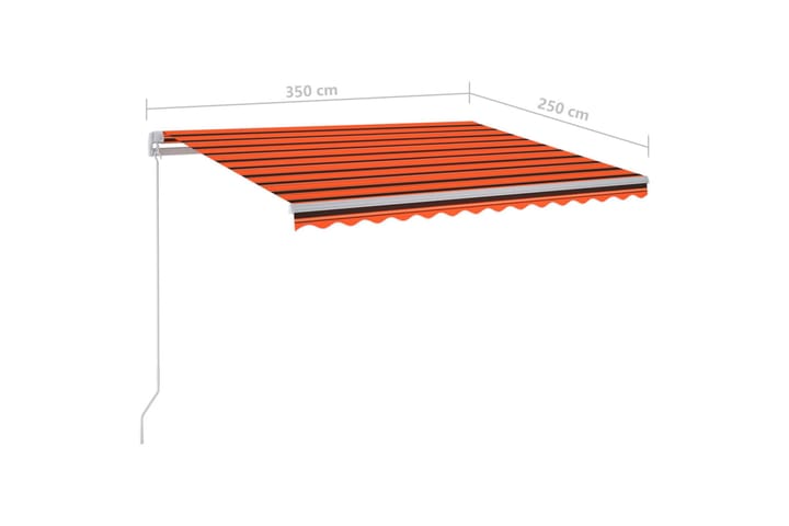 Sisäänkelattava markiisi LED/tuulisens. 3,5x2,5 m - Oranssi - Terassimarkiisi - Markiisi
 - Parvekemarkiisi - Ikkunatarvikkeet