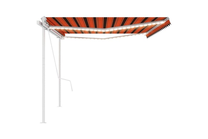 Sisäänkelattava markiisi LED/tuulisensori 5x3 m oranssiruske - Oranssi - Terassimarkiisi - Markiisi
 - Parvekemarkiisi - Ikkunatarvikkeet