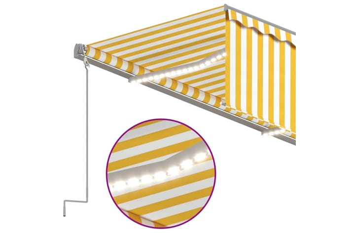 Sisäänkelattava markiisi verho/LED/tuulisens 3x2,5 m - Keltainen - Markiisi
 - Ikkunamarkiisi - Ikkunatarvikkeet
