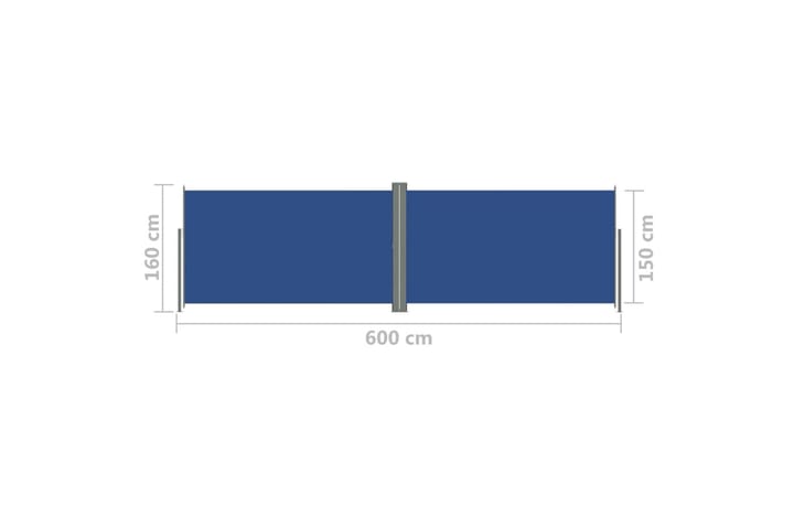 Sisäänvedettävä sivumarkiisi sininen 160x600 cm - Sininen - Parvekemarkiisi - Markiisi
 - Sivumarkiisi - Ikkunatarvikkeet