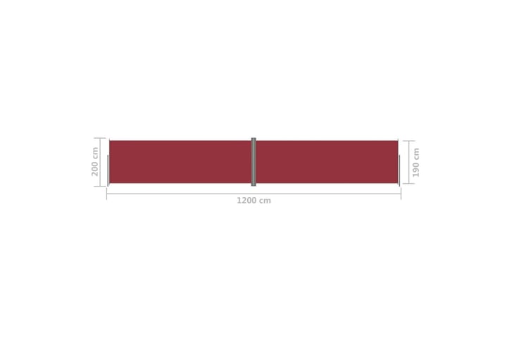 Sisäänvedettävä sivumarkiisi punainen 200x1200 cm - Punainen - Parvekemarkiisi - Markiisi
 - Sivumarkiisi - Ikkunatarvikkeet