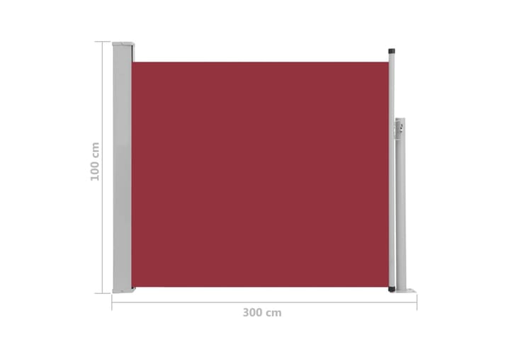 Sisäänvedettävä terassin sivumarkiisi 100x300 cm punainen - Punainen - Parvekemarkiisi - Markiisi
 - Sivumarkiisi - Ikkunatarvikkeet