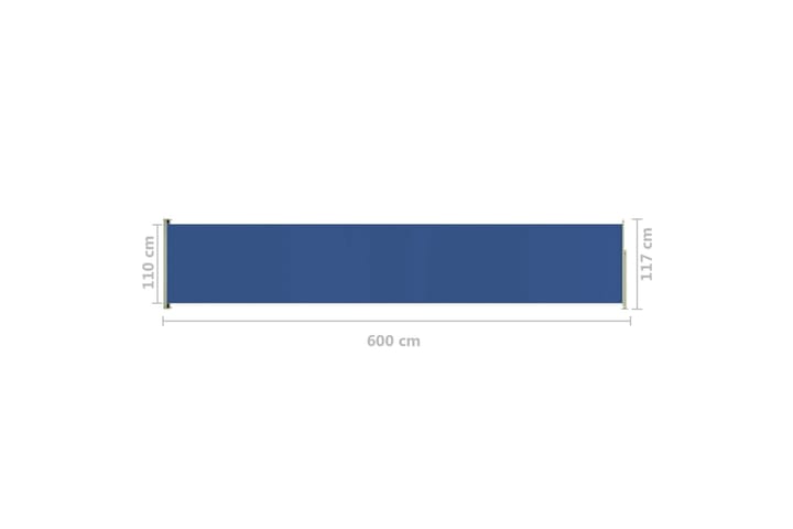 Sisäänvedettävä terassin sivumarkiisi 117x600 cm sininen - Sininen - Parvekemarkiisi - Markiisi
 - Sivumarkiisi - Ikkunatarvikkeet