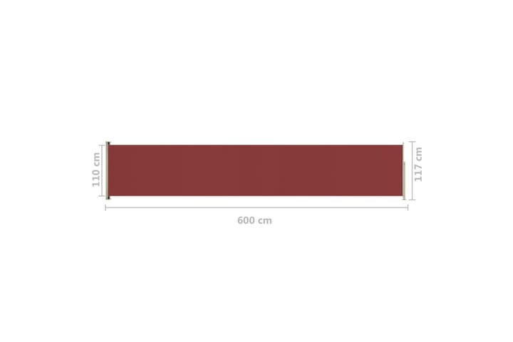Sisäänvedettävä terassin sivumarkiisi 117x600 cm punainen - Punainen - Parvekemarkiisi - Markiisi
 - Sivumarkiisi - Ikkunatarvikkeet