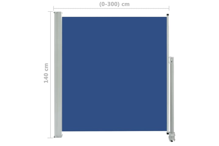 Sisäänvedettävä terassin sivumarkiisi 140 x 300 cm sininen - Sininen - Parvekemarkiisi - Ikkunatarvikkeet - Sivumarkiisi - Markiisi