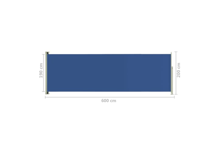 Sisäänvedettävä terassin sivumarkiisi 200x600 cm sininen - Sininen - Parvekemarkiisi - Markiisi
 - Sivumarkiisi - Ikkunatarvikkeet