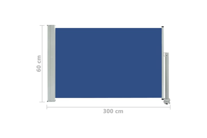 Sisäänvedettävä terassin sivumarkiisi 60x300 cm sininen - Sininen - Parvekemarkiisi - Ikkunatarvikkeet - Sivumarkiisi - Markiisi