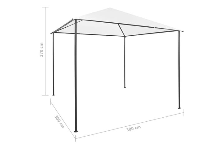 Huvimaja 3x3x2,7 m valkoinen 180 g/m² - Valkoinen - Paviljonki - Kokonainen paviljonki