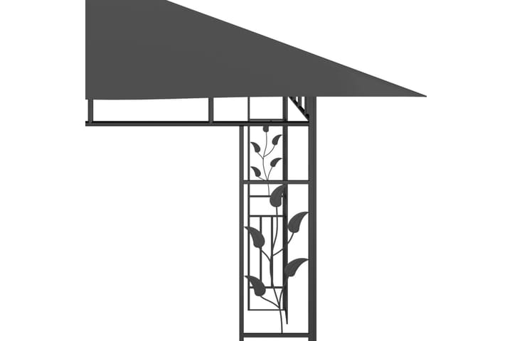 Huvimaja hyttysverkolla 4x3x2,73 m antrasiitti 180 g/m² - Grilliteltta - Paviljonki katoksella - Paviljonki