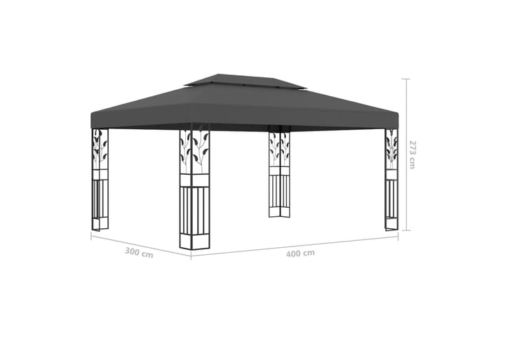 Huvimaja tuplakatolla 3x4 m antrasiitti - Antrasiitti - Paviljonki - Kokonainen paviljonki