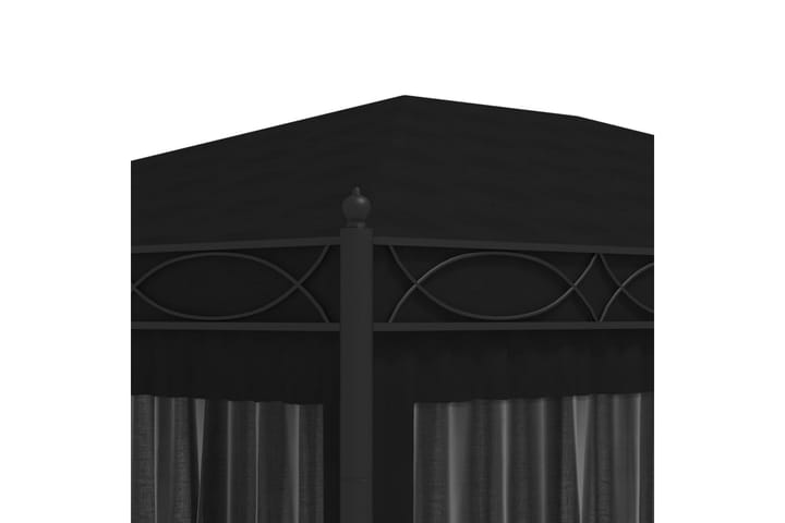 Huvimaja verhoilla 3x4 m antrasiitti teräs - Antrasiitti - Paviljonki - Kokonainen paviljonki