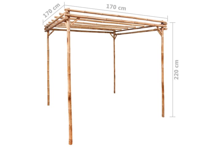 Pergola bambu 170x170x220 cm - Ruskea - Grilliteltta - Pergola