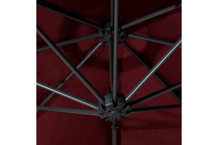 Seinäkiinnitteinen aurinkovarjo metallitangolla 300cm - Punainen - Aurinkovarjo