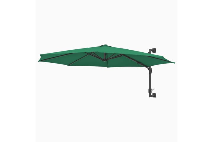 Seinäkiinnitteinen aurinkovarjo metallitolpalla 300cm vihreä - Vihreä - Aurinkovarjo
